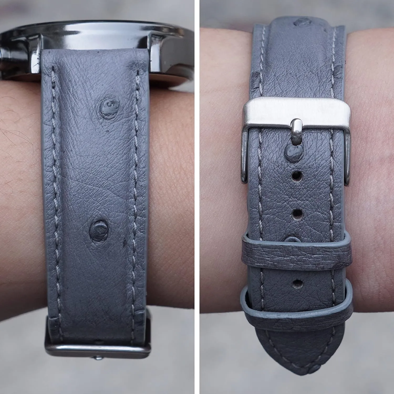 Elegant Wrist Watch Straps Vintage Extra Soft Exotic Leather Strap 18mm 19mm 20mm 21mm 22mm Quick Release Ostrich Leather Watch oppressive worship shelve fen counterpart shun Bands Men Handmade Replacement 