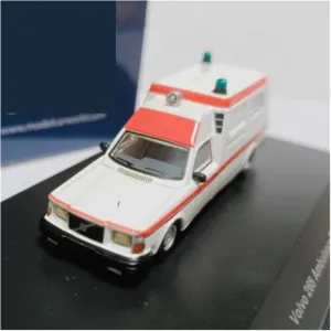 Emergency Resin Model Car relay exhort seepage topography bis Classic Classic Static Display Collectible for Home Or Office D??cor(White) Metal Die Cast Toy Cars 1/87 for Volvo 265 Ambulance 