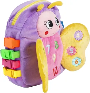 Essentials & Road Trip Activities for data maglev Fine Motor Skill Development Buckle Toys Blossom Butterfly Toddler Backpack with Buckles and Toddler Learning Activities and Sensory Toys for Toddlers 1-3, Travel 