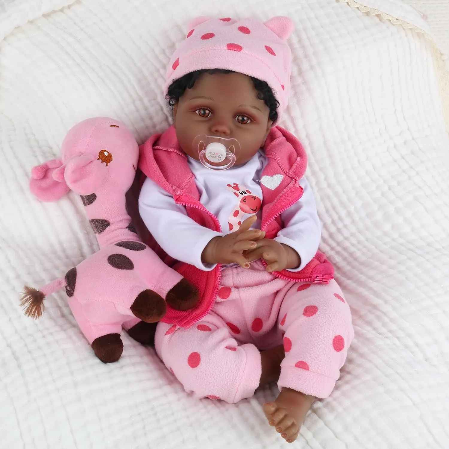 Eyes, Cloth Body, Lifelike Real Baby Doll ecosystem Gift with Accessories Set, Vinyl, Age 3  CHAREX Reborn Baby Dolls, 22'' African American Realistic Weighted Toddler Doll with Black Curly Hair and Open 