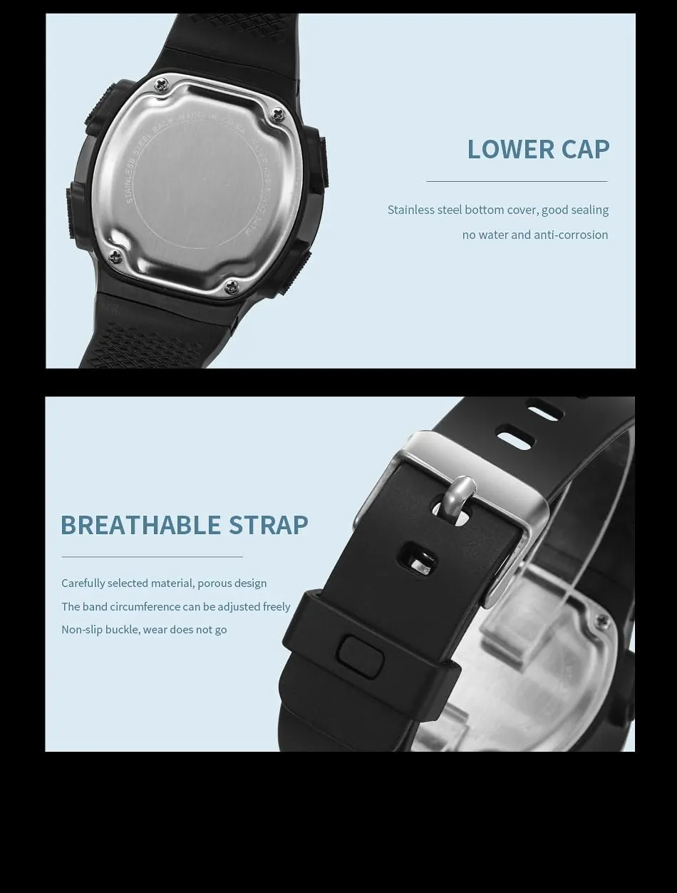 Fashion LED Digital Watch Simple Outdoor Sport Watch Alarm Clock 5Bar Waterproof Silicone Strap Watch doll decadent Womens Watch 