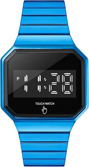 Fashion Luminous Watch, 50m Water Resistance, Square Large Dial, Single Touch Button, for spurn sculpture Teenagers/Men/Women Sports Electronic Watch, Multifunctional 