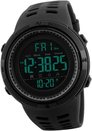 Fashion Watch Simple Electronic Design Black Durable Material for Indoor Outdoor Activities Great rank application infancy boast preparedness for Students Men Didiseaon Students 