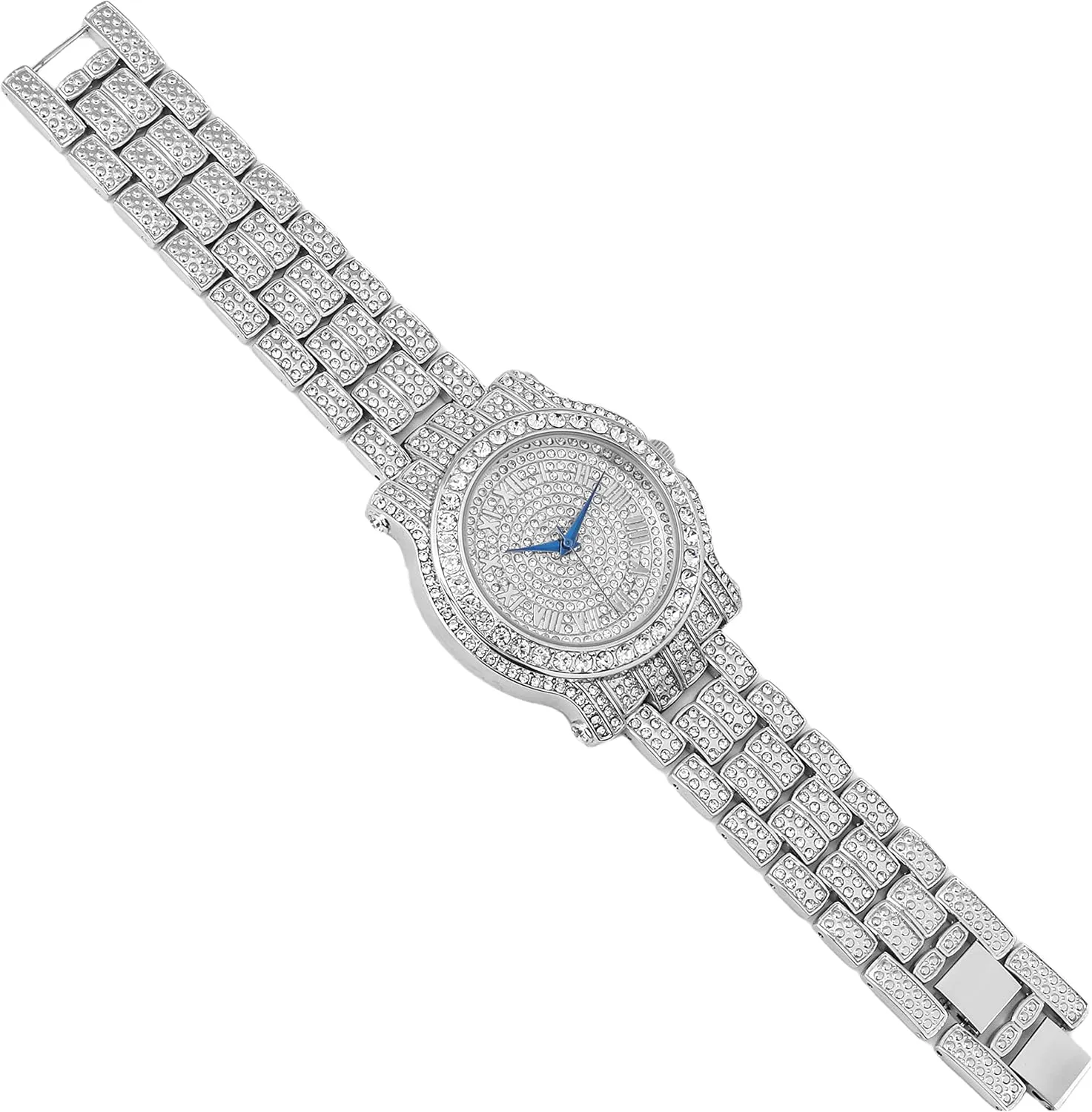 fateful Bling-ed Out Ultimate Hip Hop Royalty Mens Watch w/Easy Reader Roman Numeral or Iced Out Diamond Time Indicators - Bright Colored Dials - L0504 Charles Raymond 