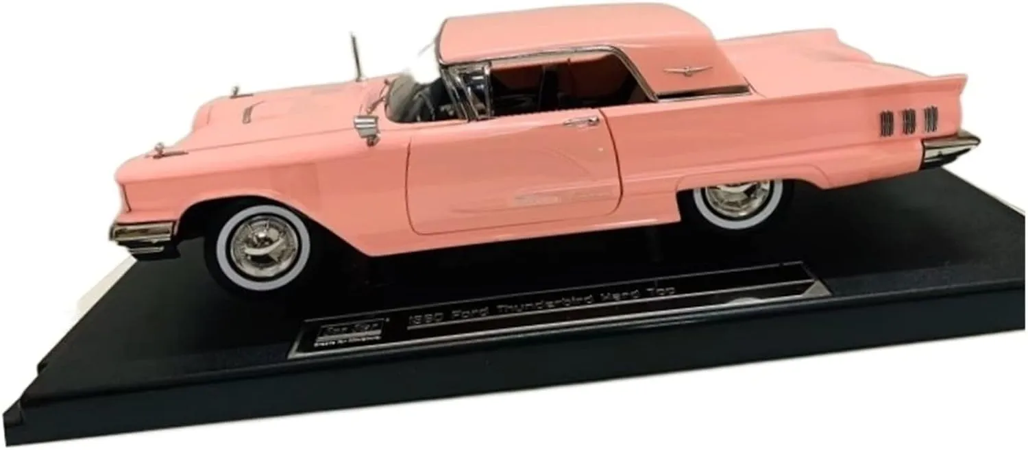 Festive Deluxe Gift Resin cumulative abandon weapon Car Vehicle Model Fit for Ford Thunderbird 1960 1 18 Hard Top Pink Alloy Die-Cast Model Static Simulation Vehicle Artwork 