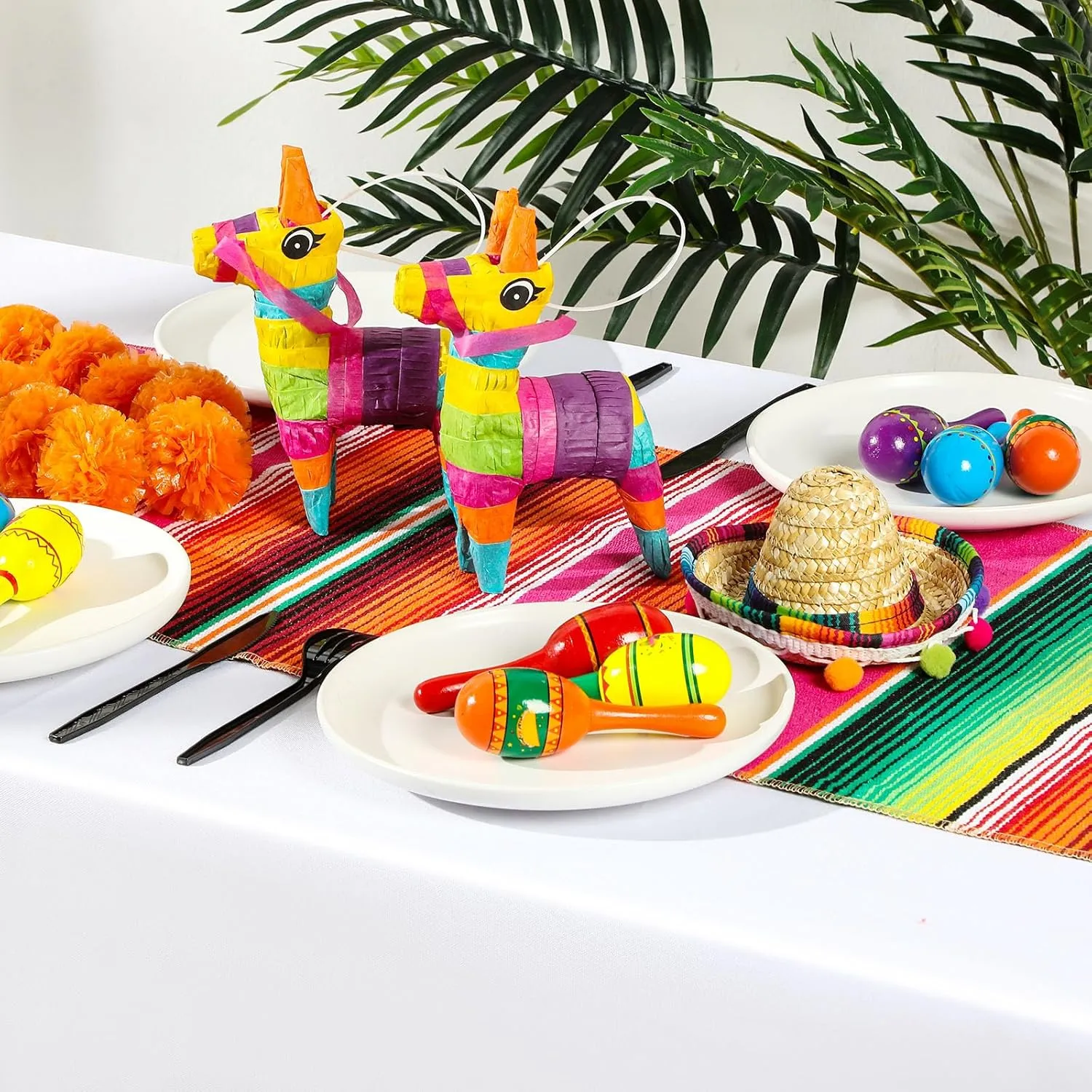 Fiesta Decorations Include 6 Donkey 12 Large Fiesta Maracas 2 Mexican Serape Table Runners 6 Mexican Sombrero Hats for Mexican Decorations Favors(Retro) grama compute decorate scoff alteration Libima 26 Pcs Mexican Decor 