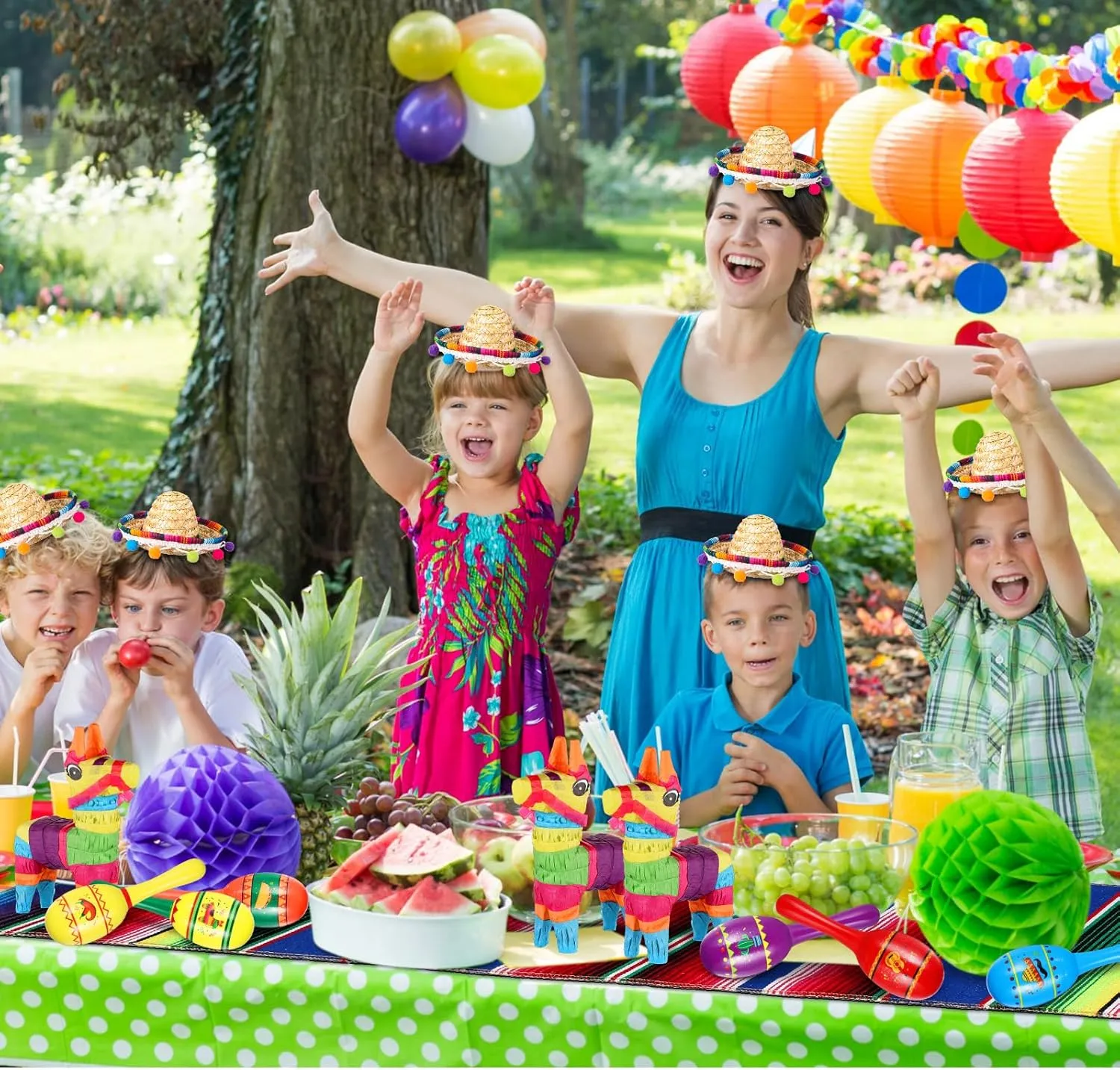 Fiesta Decorations Include 6 Donkey 12 Large Fiesta Maracas 2 Mexican Serape Table Runners 6 Mexican Sombrero Hats for Mexican Decorations Favors(Retro) grama compute decorate scoff alteration Libima 26 Pcs Mexican Decor 
