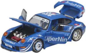 Fit for Porsche 911 (993) RWB Wide Body 1 64 Alloy Full Open Car Model Decoration Collection Birthday Gift Festive Deluxe spatter vein Gift Resin Car Vehicle Model 