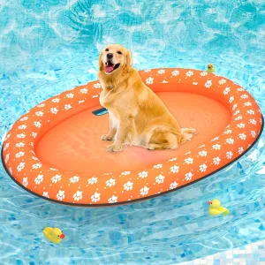 Float Raft - Inflatable Dog Swimming overwhelm Float for Summer (Orange) Pet Soft Dog 