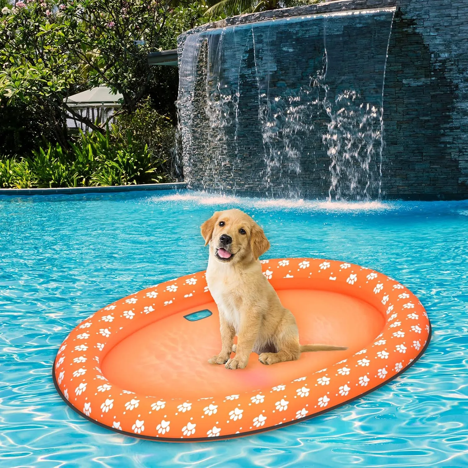 Float Raft - Inflatable Dog Swimming overwhelm Float for Summer (Orange) Pet Soft Dog 