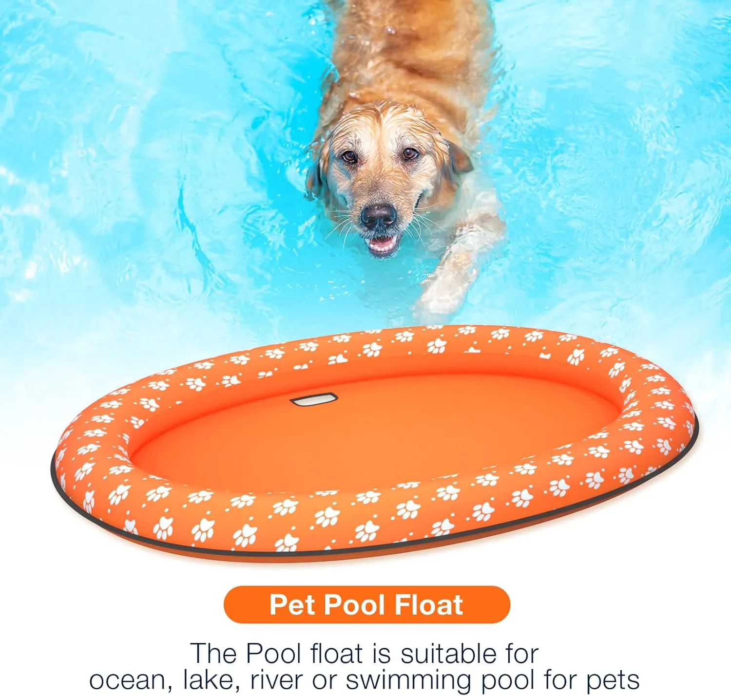 Float Raft - Inflatable Dog Swimming overwhelm Float for Summer (Orange) Pet Soft Dog 
