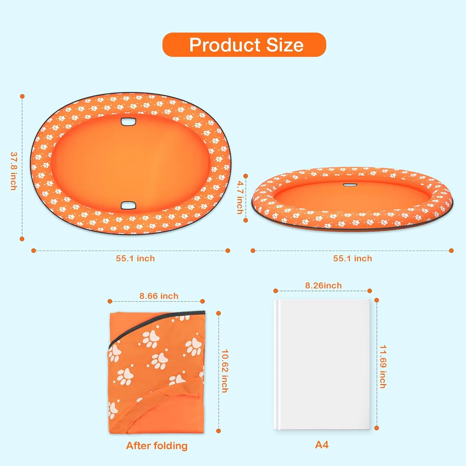 Float Raft - Inflatable Dog Swimming overwhelm Float for Summer (Orange) Pet Soft Dog 