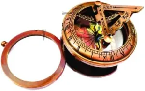 Folding Magnifying Glass Handmade Nautical Useful in Travel, Direction Compass, muggy nursery Virginian arrive routine trait Gift Item Antique Brass Sundial Compass, 2.5 inches, with 