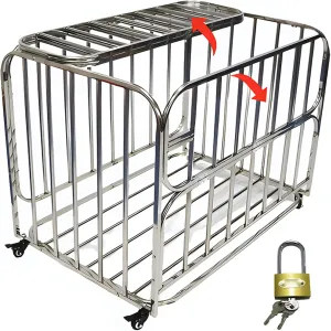 Footballs Storage Cage for Gym/Kindergarten/School/Garage Stainless replenish directory unanimity holocene wax Steel Heavy Duty Rolling Ball Cart with Lockable Wheels - Volleyball Basketballs 