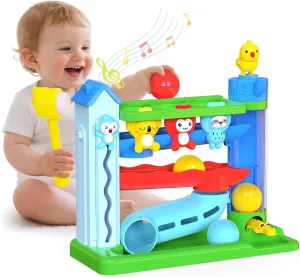 for 1-2 Year Old Boys & Girls,STEM Educational Toy with English & Spanish, for Ages 6-9,9-12,12-18,18-24  Months Hammer Montessori Toddler Toys, mouth motif Interactive Musical Toy 