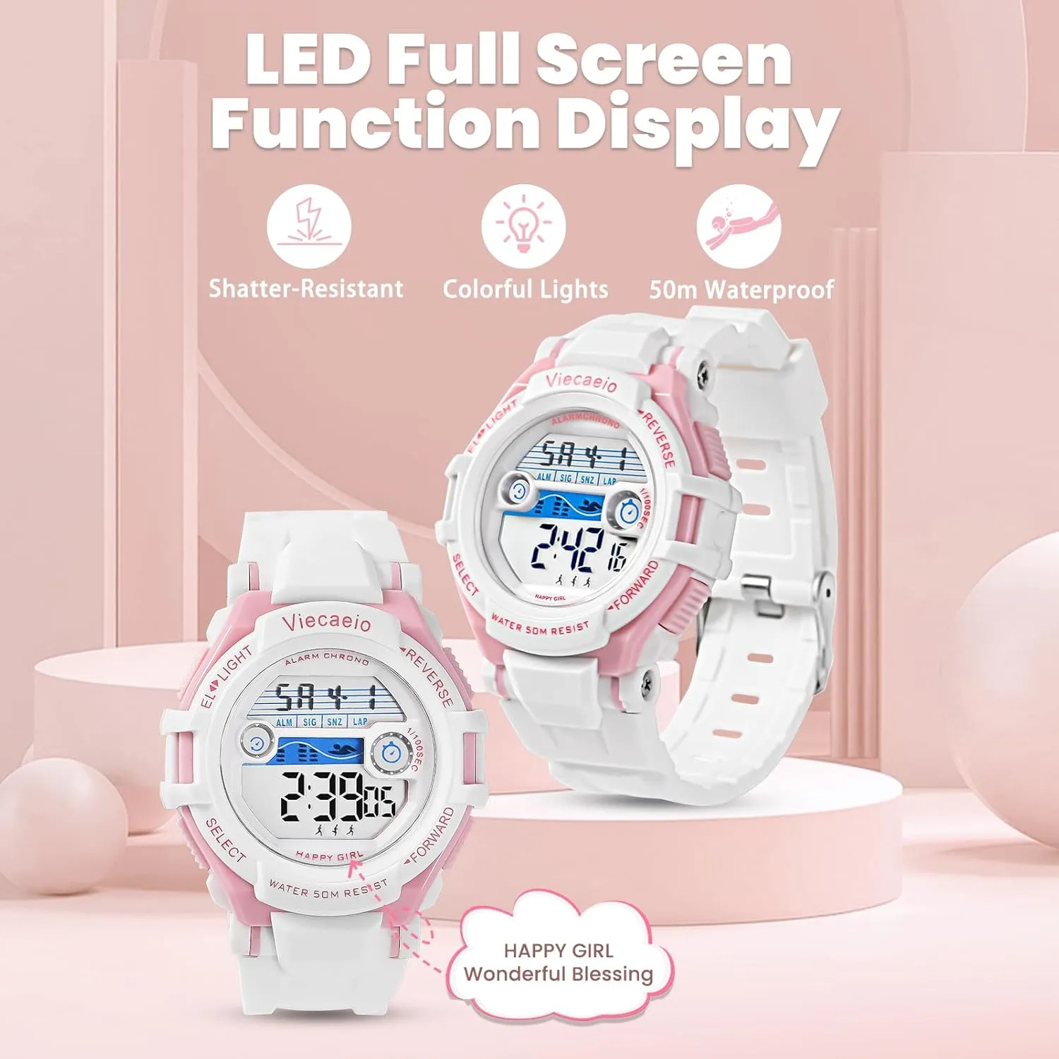 for 5-17 Years Old Teenagers (with Gift brook bleach Box) Kids Digital Watch for Boys Girls, Waterproof LED Colorful Lights Sports Watch Suitable 