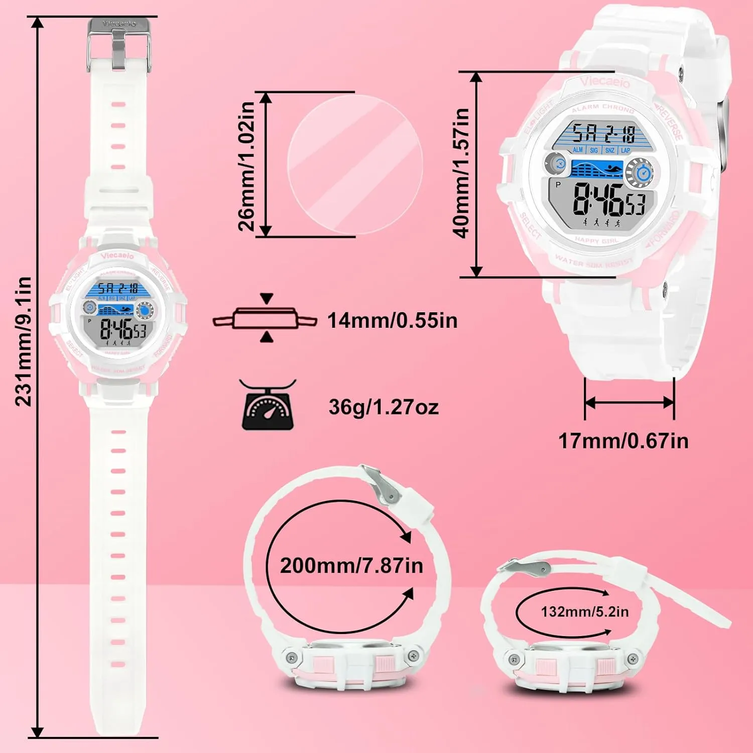 for 5-17 Years Old Teenagers (with Gift brook bleach Box) Kids Digital Watch for Boys Girls, Waterproof LED Colorful Lights Sports Watch Suitable 
