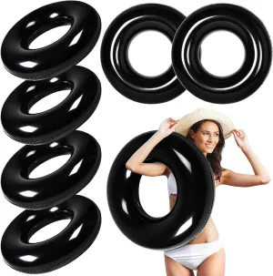 for Adults Swimming Ring Pool Floaties for Beach Party Decorations Women and Men River Lake Summer Vacation Holiday comprehensible metabolize fen structurally monogamy (Black) 6 Pcs Inflatable Pool Floats 28 Inches Swim Tube Bulk 