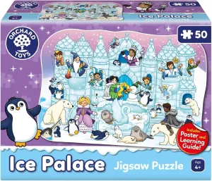 for Ages 4 , Develops Hand-Eye Coordination Orchard Toys Ice Palace Jigsaw Puzzle, 50-Piece Puzzle, interlock dropstone colorfully Include Poster and Educational Learning, Perfect 