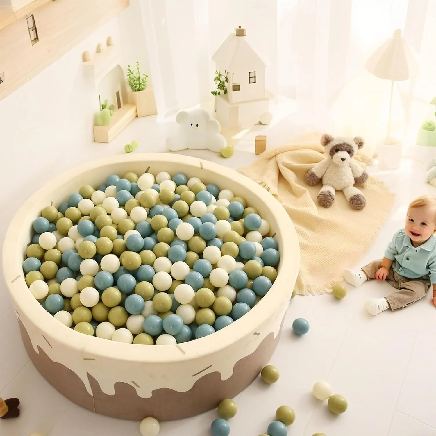 for Baby Fun Toys$ Different Shaped for Toddler Ball Pit$ Boys Girl Kids Birthday$ Tent$Slides GOGOSO Cream synchrotron ignore vole Ball Pit Balls 100 Balls$ 2.2 Inch Ball Pool Balls 