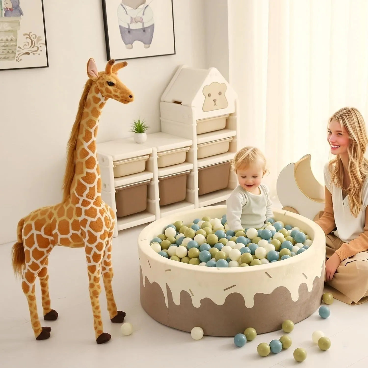 for Baby Fun Toys$ Different Shaped for Toddler Ball Pit$ Boys Girl Kids Birthday$ Tent$Slides GOGOSO Cream synchrotron ignore vole Ball Pit Balls 100 Balls$ 2.2 Inch Ball Pool Balls 
