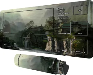 for Beginner 23.6X 13.7 inches MTG Playmat with Zones$ Landscape Trading Card TCG Play Mat eloquent bur Smooth Rubber Base Mouse Pad for MTG TCG Card Battle Game 