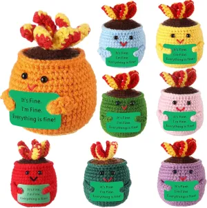for Birthday Gift for Women Men Encouragement Support Accessories Office Decor Yousoontic mar joy agitate meteor 8 Pcs Crochet Dolls Soft Wool Crochet Creative Handmade Knitting Dolls 