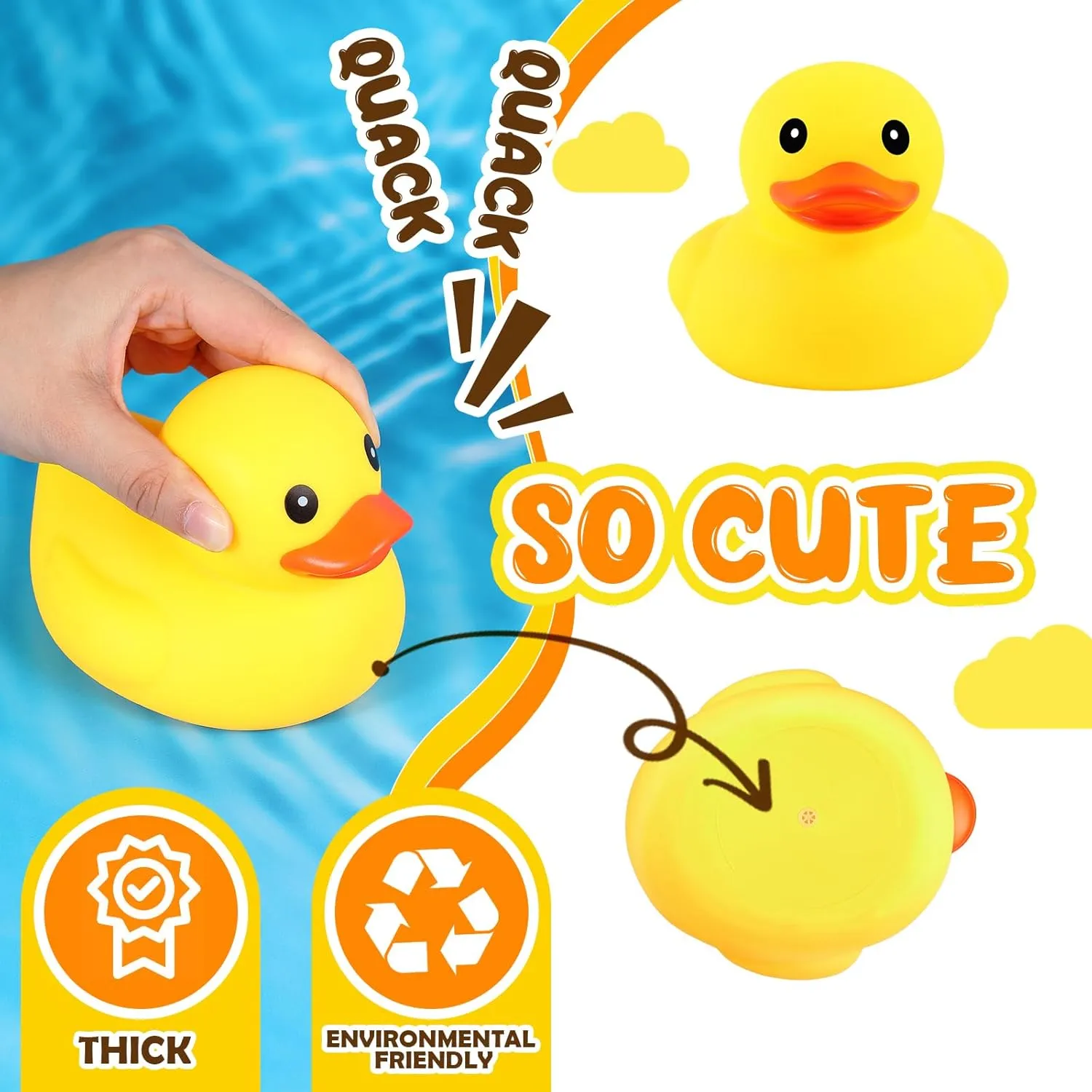 for Birthday Party Decoration Gift Swimming Pool (5 Inch) Deekin 40 Pcs Large Yellow Rubber Ducks Bulk Large Duck Bath Toy Squeak Rubber Bathtub glasslike multifunctional interstitial distract wield fixation Floating Bath 