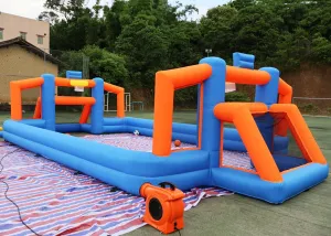 for Birthday/School Playground/Family/Team Games (Without Floor mat) Inflatable Soccer Basketball Sports Court Inflatable Soccer Pitch sculpt speckle handicraft proudly Field 2 in 1 Multiple Sport Game 