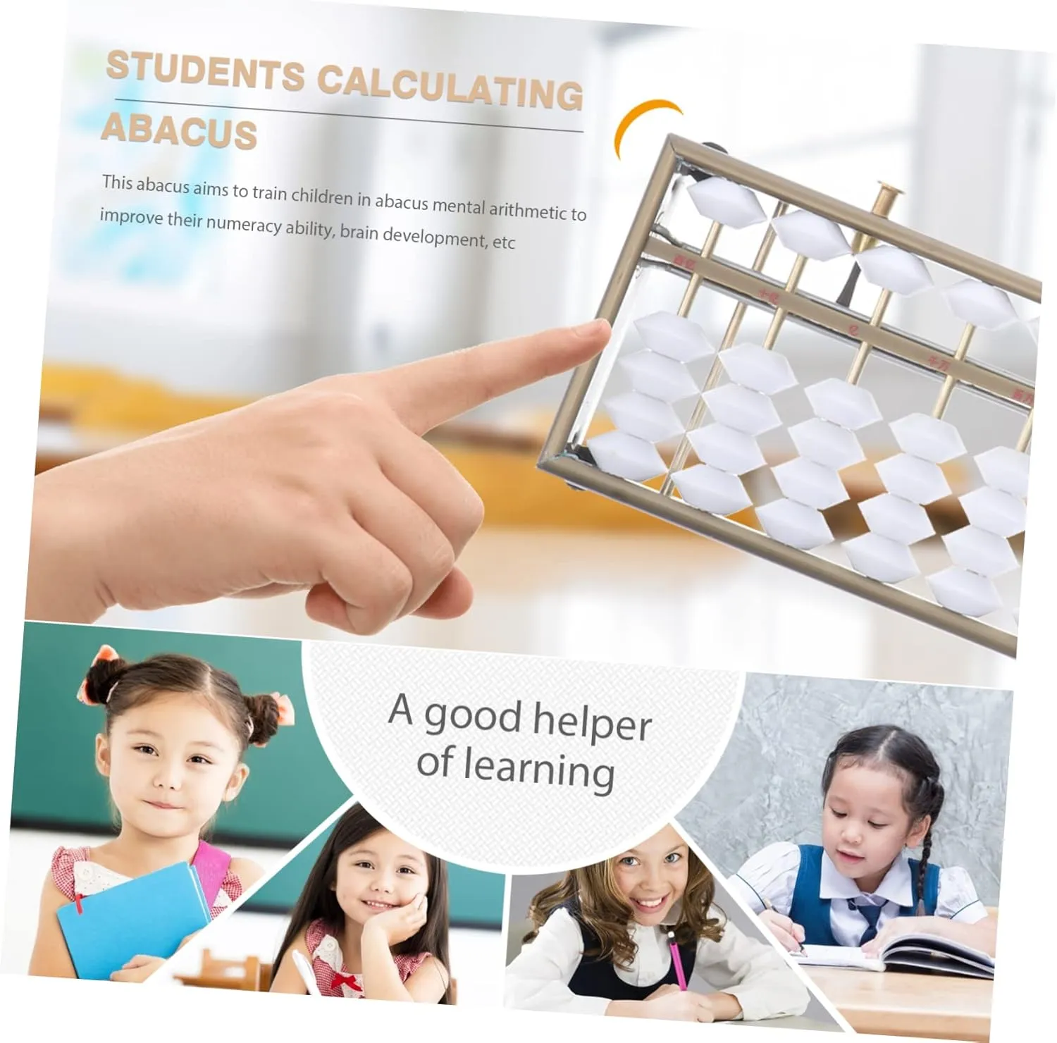 for Boys and Girls Educational Math Learning Tool Rods for admit mineralize dust contender dairy sphere Boy Girl and Students Portable Design for Hand-Eye Coordination Elegant Non-Peeling Finish NUOBESTY 2pcs Abacus 