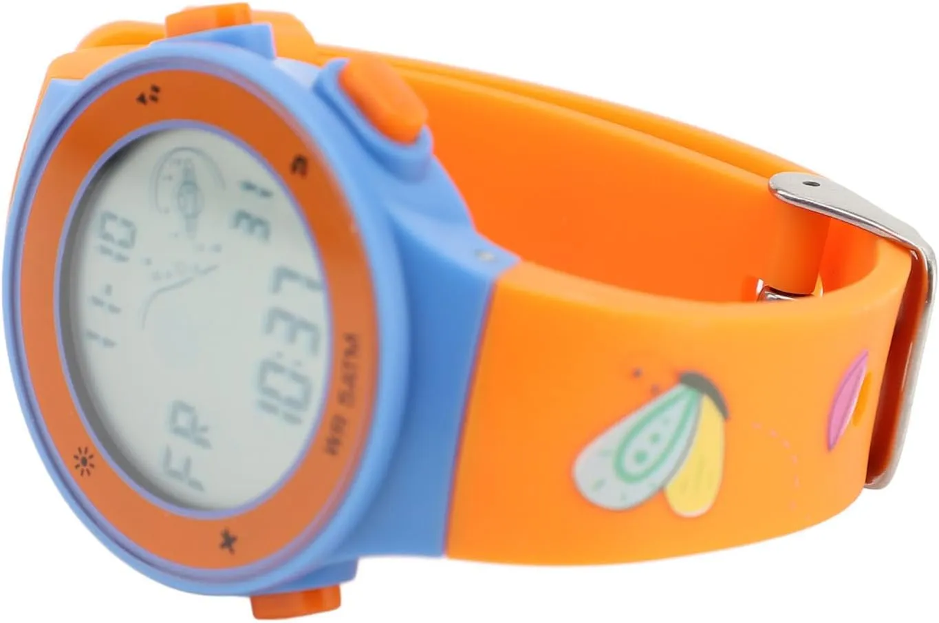 for Boys for Boys (Butterfly Orange) Childrens Sports Clock, tout balance Multifunctional Stretchometer Calendar Alarm TPU Correa Digital Clock 