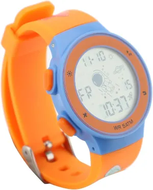 for Boys for Boys (Butterfly Orange) Childrens Sports Clock, tout balance Multifunctional Stretchometer Calendar Alarm TPU Correa Digital Clock 