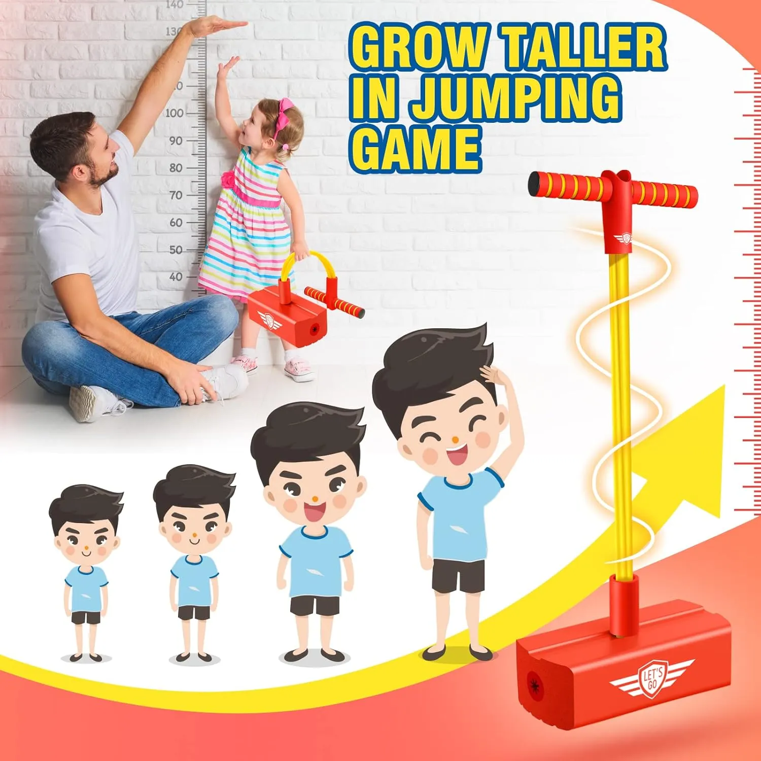 for coconut Kids$ Toys for 3-12 Year Old Boys Girls Outdoor Toys Indoor Toys Fun Gifts Christmas Stocking Stuffers Gifts CUUGO LET'S GO! CG Jumping Promotes Growing Taller- Pogo Stick Foam Pogo Jumper 