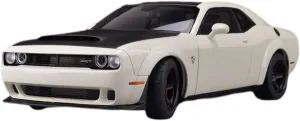 for Dodge Challenger Demon SRT 1 18 White staggering Alloy Car Model Collectible Decoration Display Festive Deluxe Gift Resin Car Vehicle Model Fit 