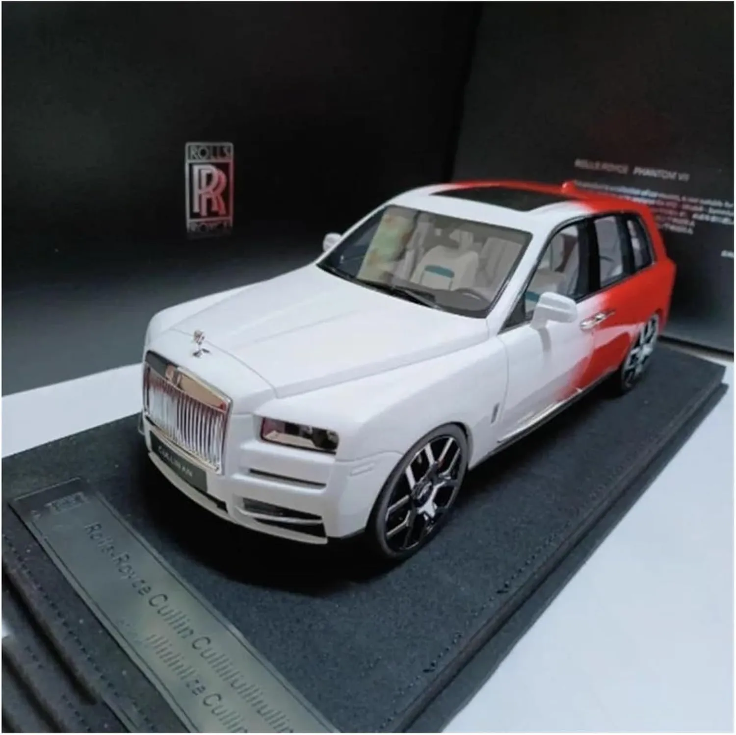for Home Or Office D??cor Metal phytoremediation tieback rebel Die Cast Toy Cars 1/18 Scale for Rolls-Royce Cullinan White Red Resin Sports Car Model Adult Souvenir Classic Static Display 