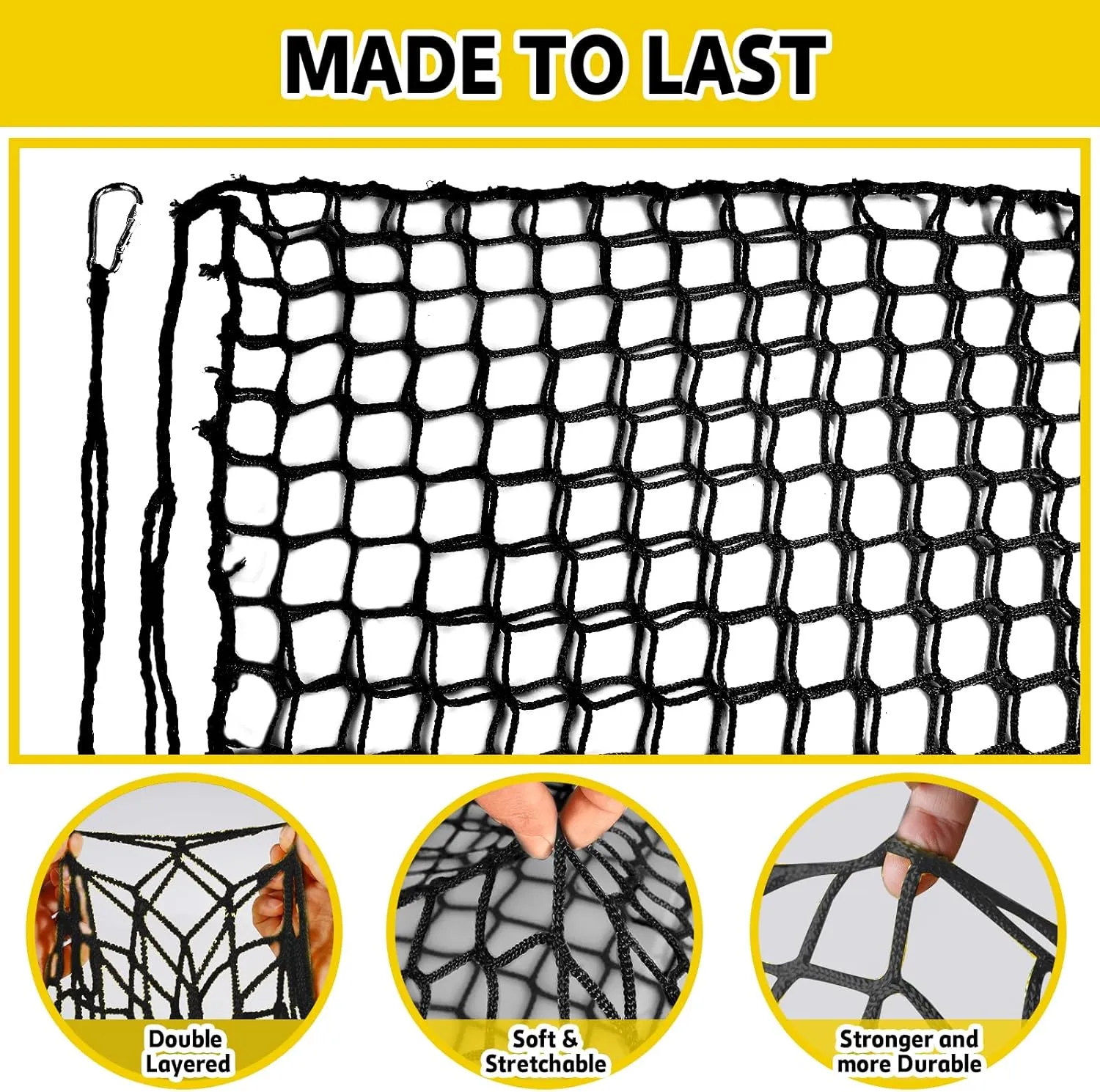 for Kids - 9.9FT x 9.9FT Double Layers Heavy Duty Playground Safety Net$ Climbing Cargo Net for Tree House Tree Fort$ Back Yard$ Jungle Gyms$ Monkey Bar Security Mesh��Black�� Climbing discard tapestry majority Net 