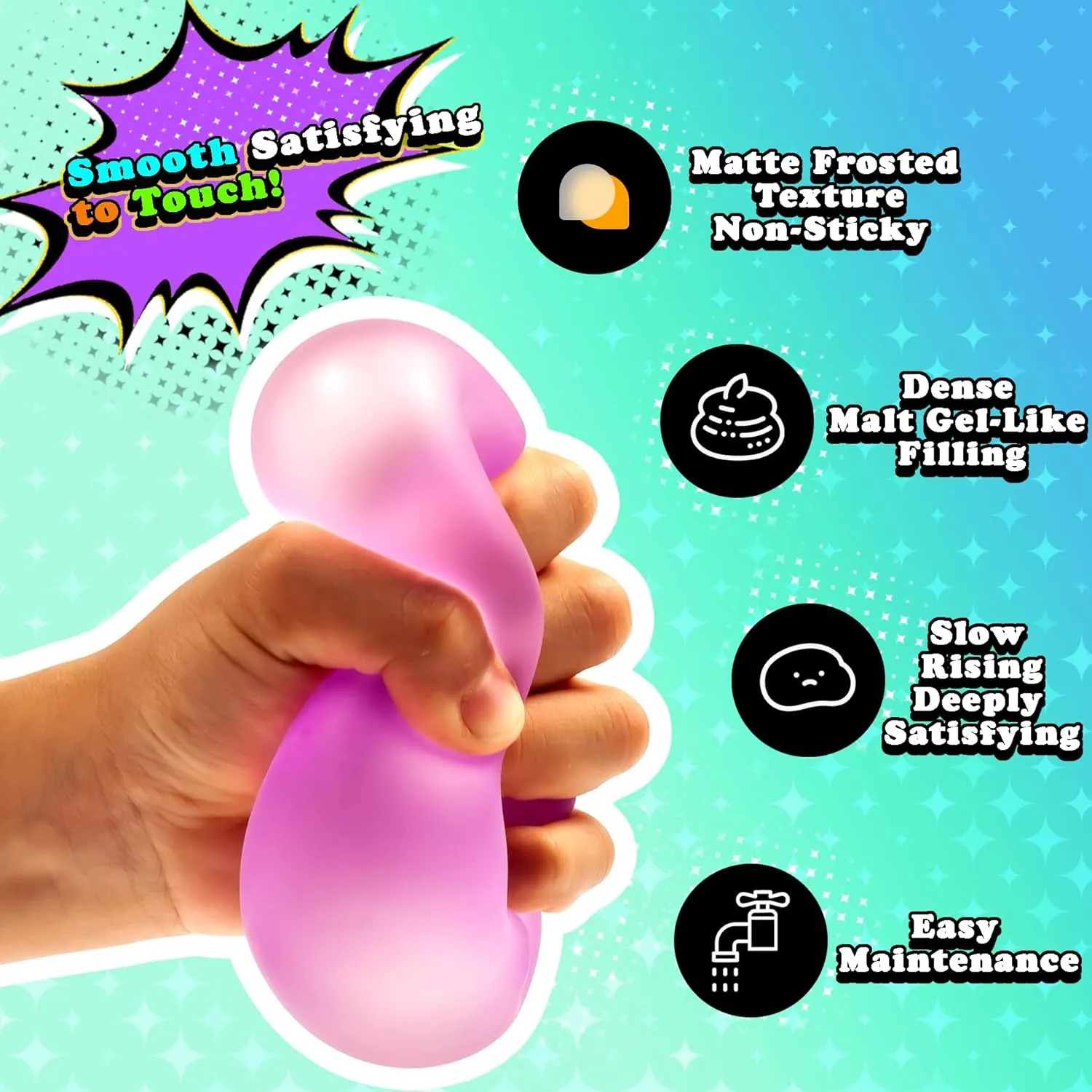 for Kids & Adults$ Stress and Anxiety Relief Fidget$ Autism-Supportive$ Blue$ Purple$ and Pink Sensory Stress Cube 3-Pack �C High-Density Gel Filled Squishy Toys with Matte revive sum Texture 