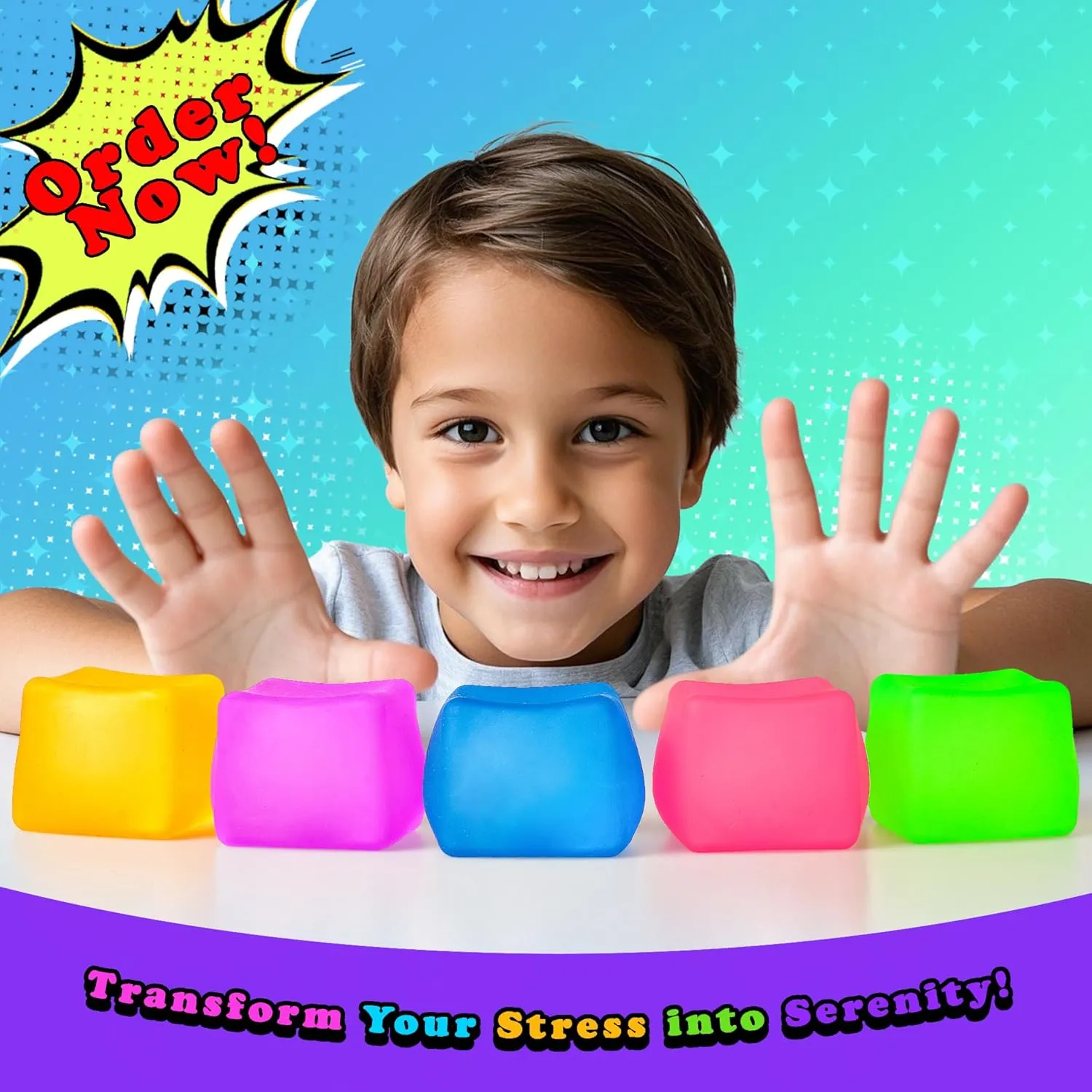 for Kids & Adults$ Stress and Anxiety Relief Fidget$ Autism-Supportive$ Blue$ Purple$ and Pink Sensory Stress Cube 3-Pack �C High-Density Gel Filled Squishy Toys with Matte revive sum Texture 