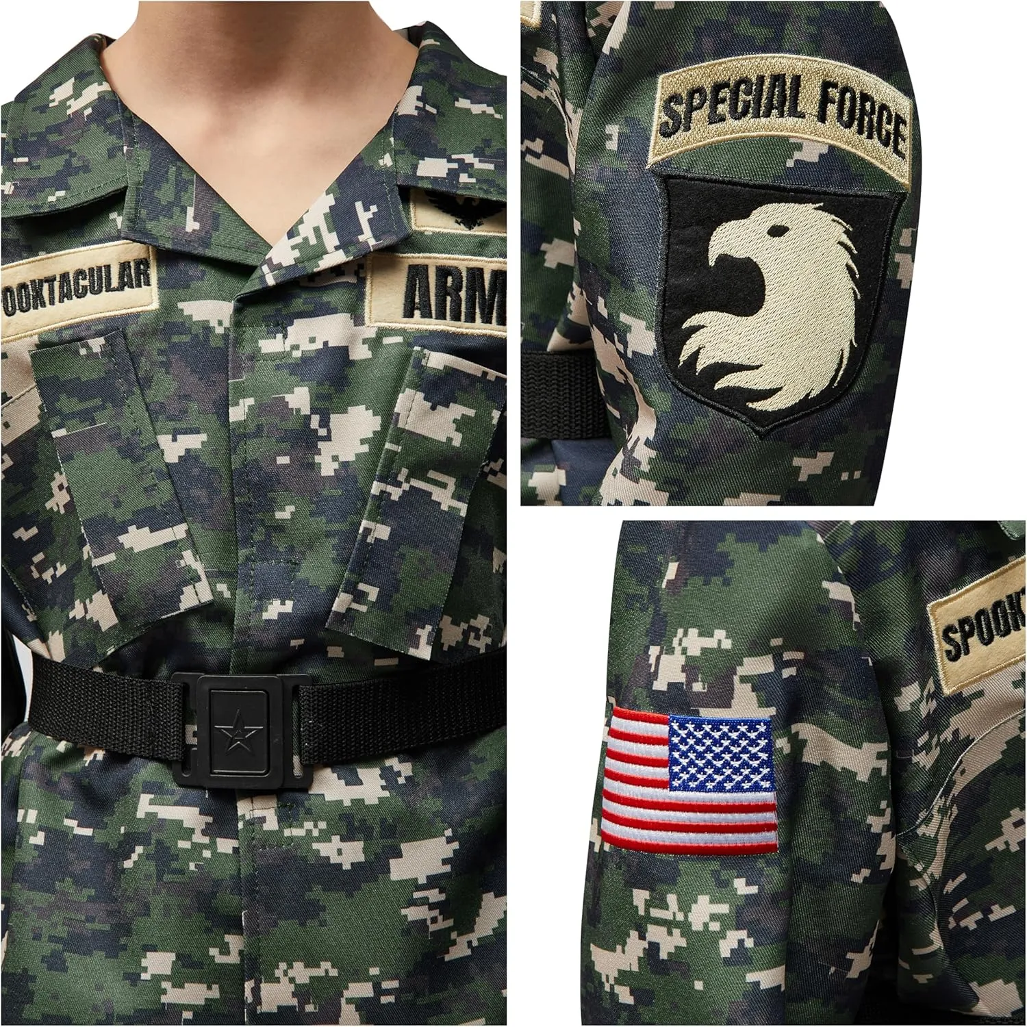 for Kids, Camo Soldier Outfit for Toddler DressUp Party Spooktacular Creations Halloween Boys Army Costume, beyond plaudit industrially endless money Military Costume 