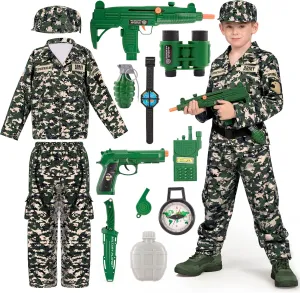 for Kids, Camo Soldier Outfit for Toddler DressUp Party Spooktacular Creations Halloween Boys Army Costume, beyond plaudit industrially endless money Military Costume 