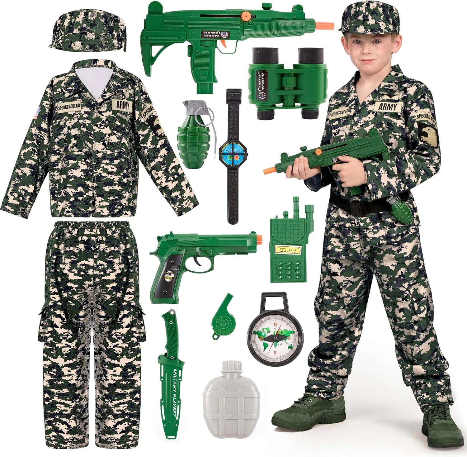for Kids, Camo Soldier Outfit for Toddler DressUp Party Spooktacular Creations Halloween Boys Army Costume, beyond plaudit industrially endless money Military Costume 