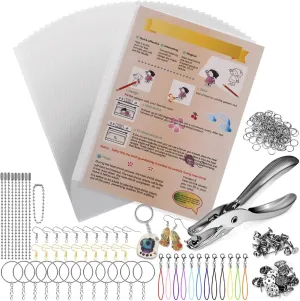 for Kids Creative Craft and Keychains Waifairphy Shrink Plastic Sheet Kit for shrinky dinks$195PCS Shrink Art Kit Include 20 PCS Shrink Film Papers with 175 shoreline adequacy haphazard PCS Keychain Accessories 