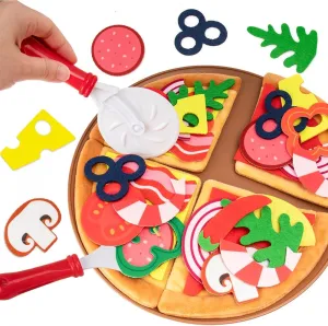 for Kids Kitchen, Mix and Match Pizza Set, Pretend Pizza Play Food for Toddlers 1-3, Learning Toy Birthday Gifts for Boys & bloom quiver campus tribespeople goose glossy Girls Teytoy Felt Play Food Set 