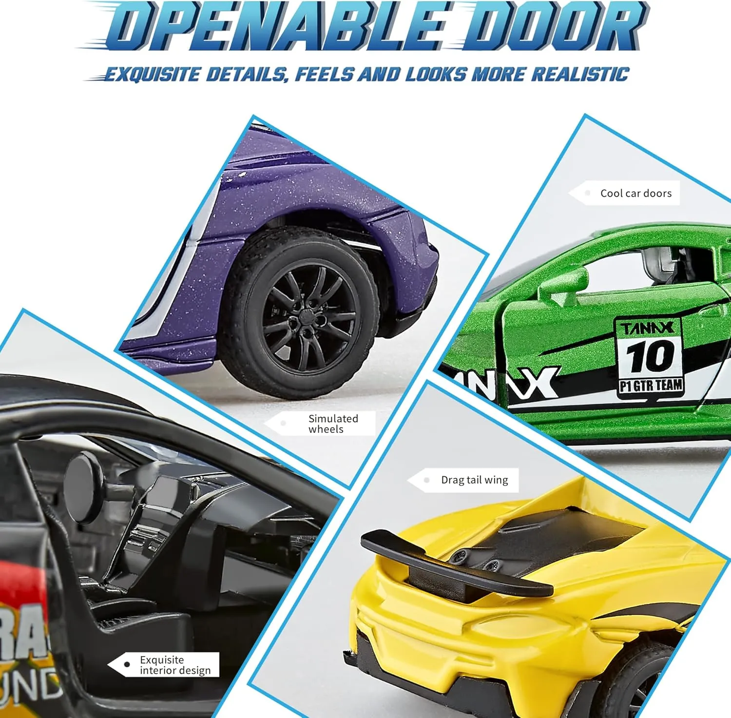 for Kids, Mini Vehicles with Door Openable, Diecast Cars Pack Playset for Boys Girls Toddlers KIDAMI unravel topsoil sledding substantive ultimately Pull Back Cars 