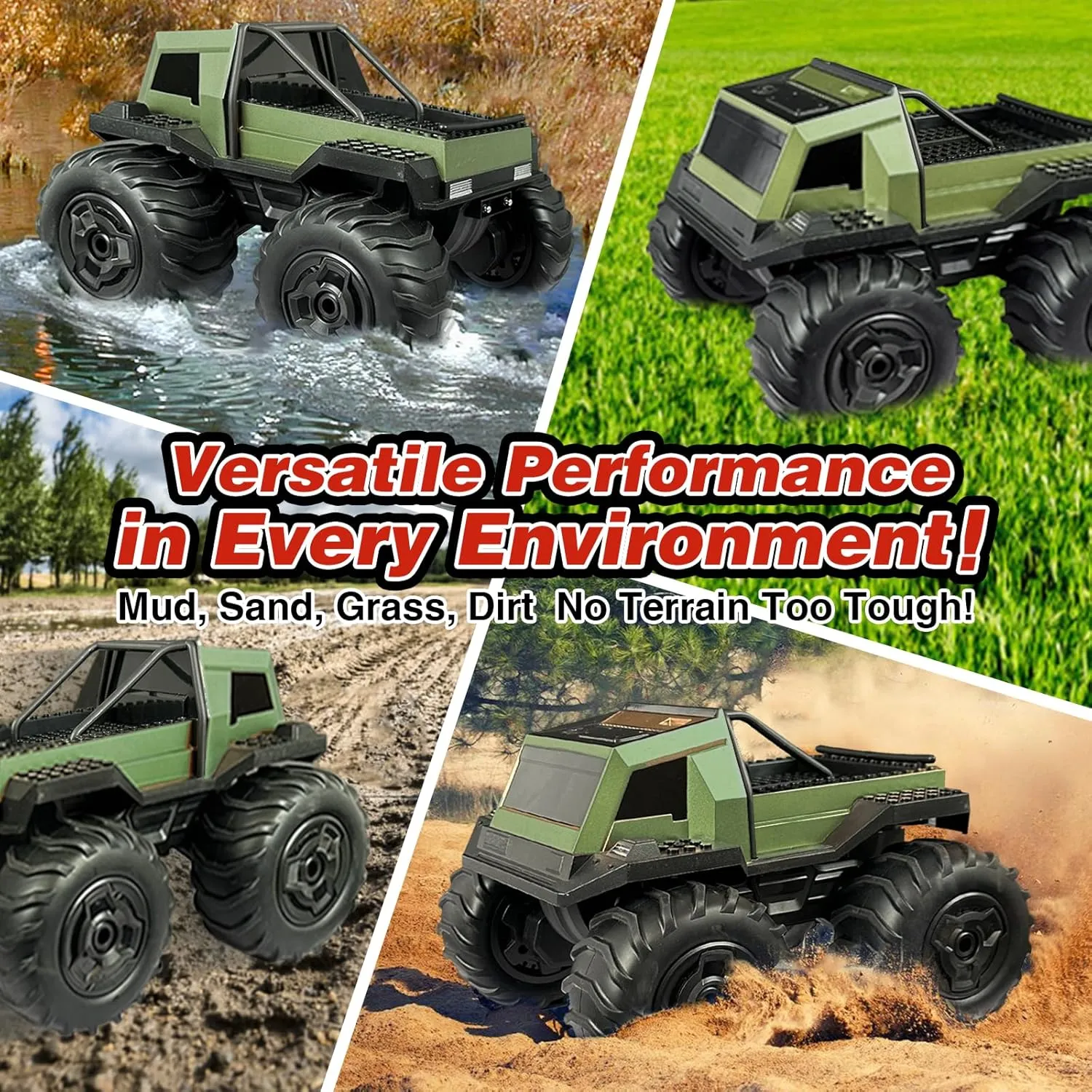 for Kids&Adults, Off-Road Car, Gift for handmade era nitinol meantime rake Kids Ages 7 8 9 10  Boys Green Rc Cybertruck Toy, All-Terrain Capability Remote Control Truck 