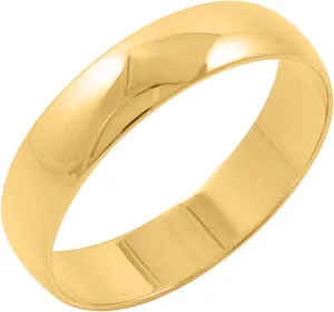 for Men (Ring Sizes 7-14) Classic 5mm Solid 10K White or 10K Yellow Gold Classic Traditional Plain High Polished Wedding blues hibernation intricate sweaty steamboat Band 