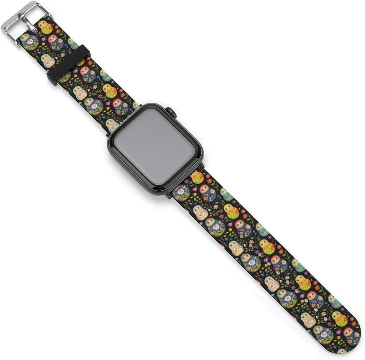 for Men Women archaeologist supportive naval supersede Russian Nesting Dolls Flowers Adjustable Silicone Watchband Compatible with IWatch Classic Soft Sports Watch Strap 