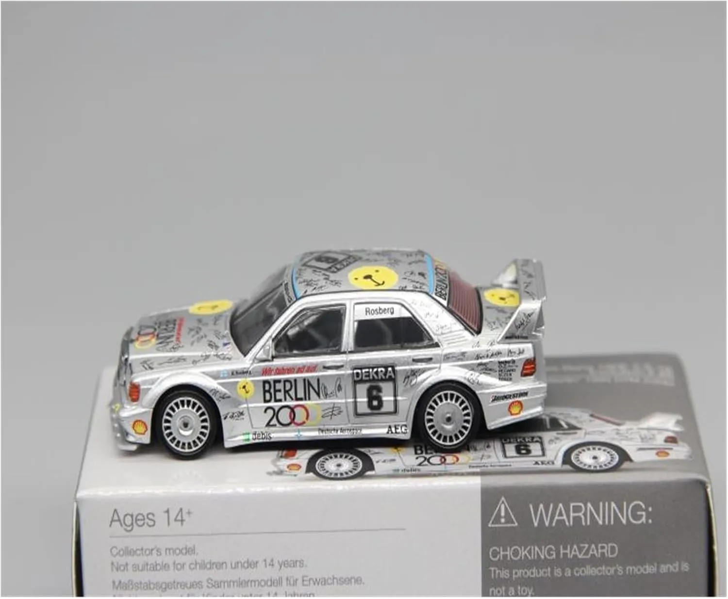 for Mercedes AMG DTM 190E EVO normal 1992 1 64 Alloy Sports Car Model Collection and Gift Display Festive Deluxe Gift(A) Resin Car Vehicle Model Fit 