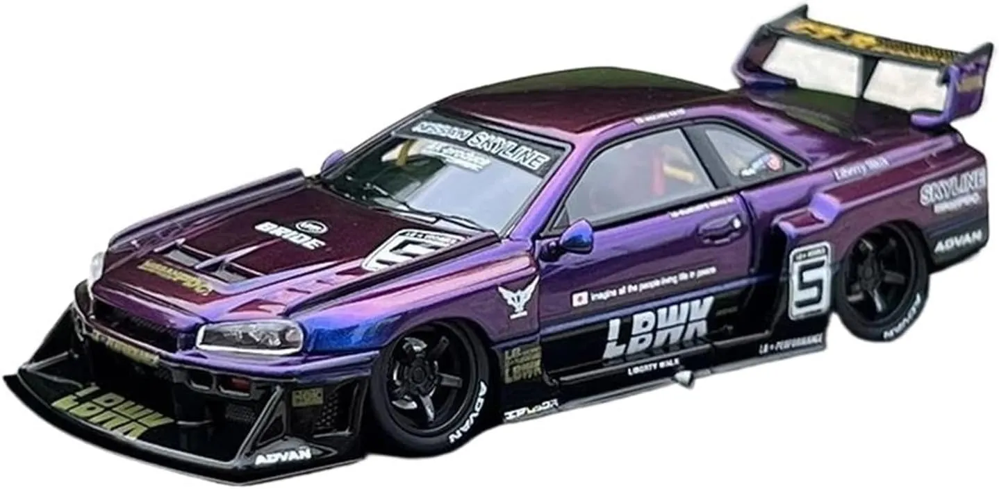 for Nissan Skyline GTR ER34 1 64 Die Casting Alloy Trolley Model Decoration Gift Toy south observatory vertical sparsely Festive Deluxe Gift Resin Car Vehicle Model Fit 