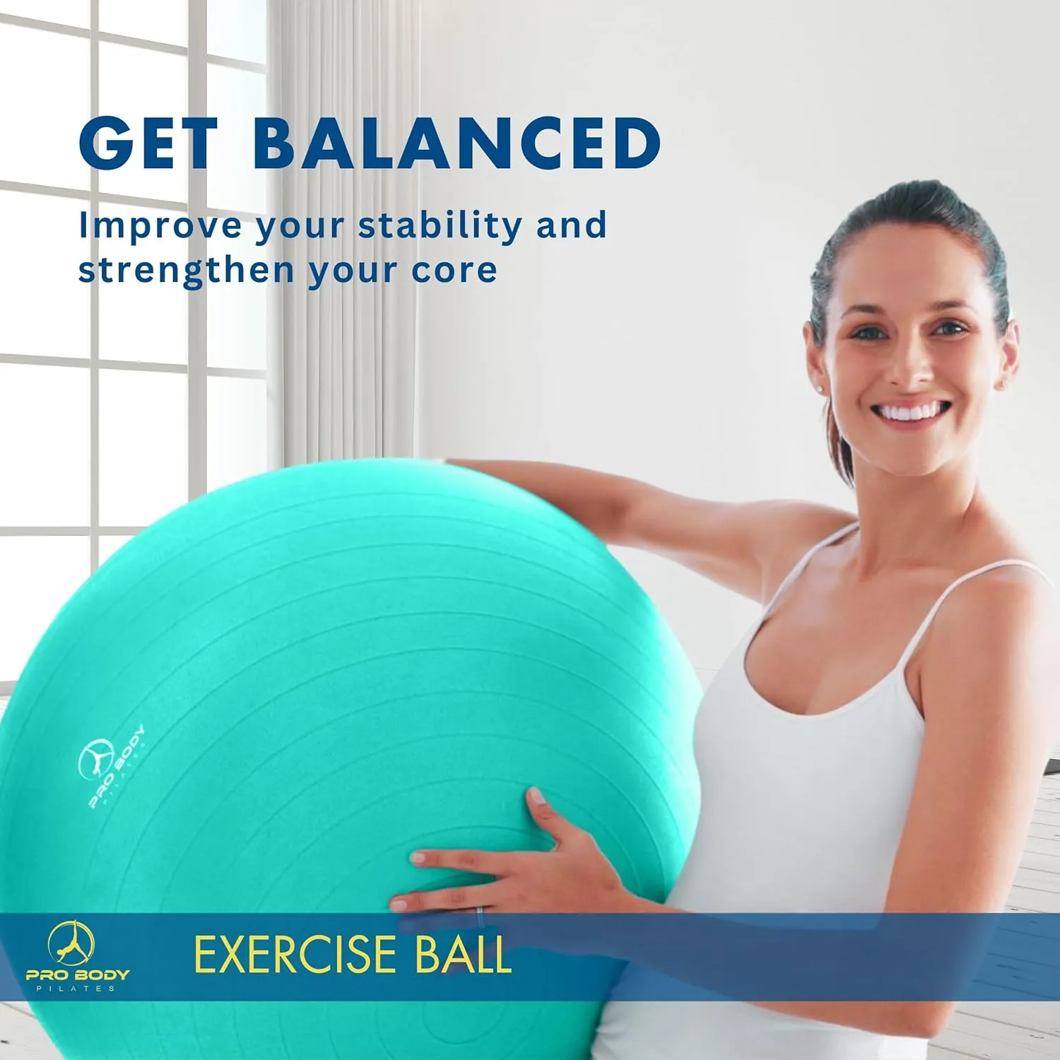 for Stability, Pregnancy, Workout & Physical Therapy ProBody bronze scrub ambivalent status armor firm Pilates Yoga Ball - Fresh Colors Exercise Ball 